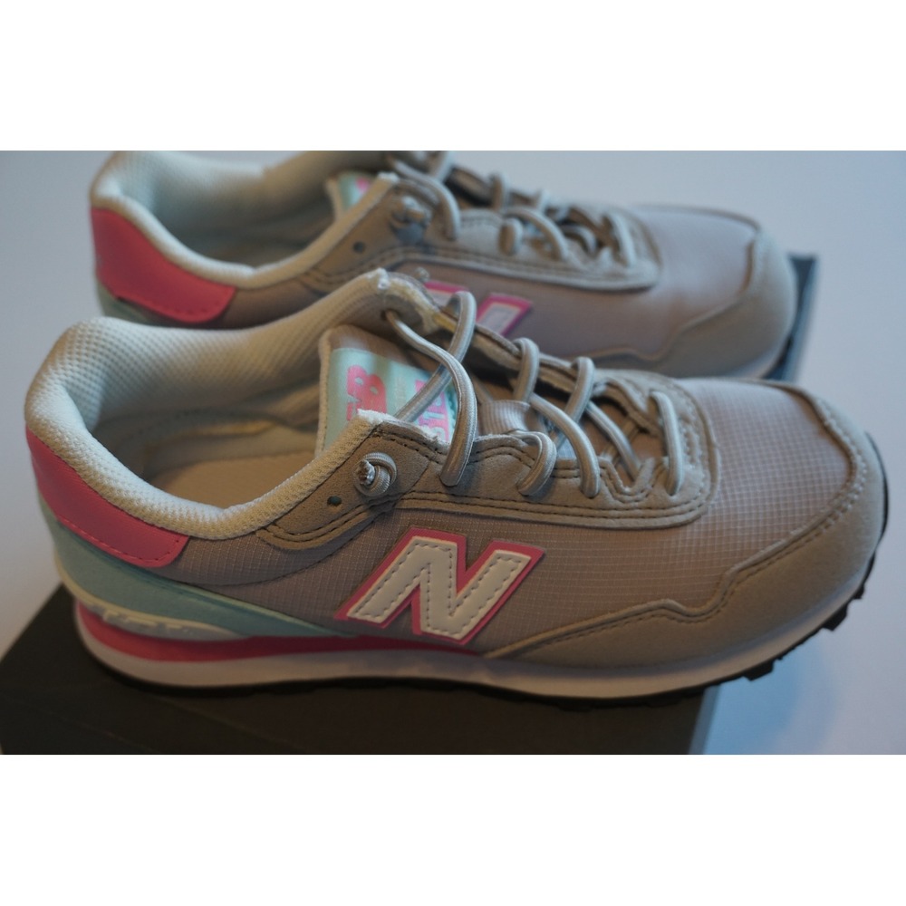 New Balance 515 Kids Grey Pink Teal Athletic Sneakers PC515BP Size 13